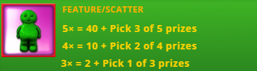 Scatter and feature symbol on slot game